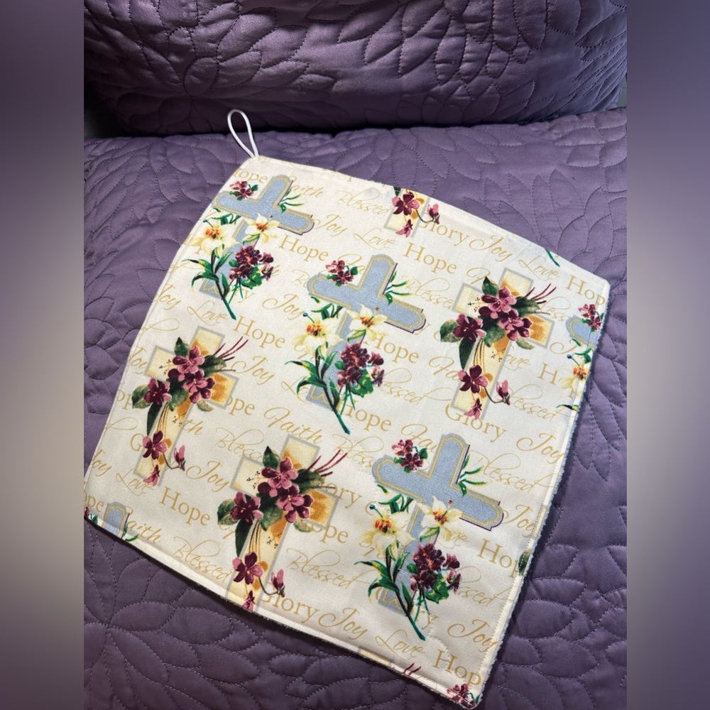 New! Handmade Softy Cloth Floral Cross Pattern